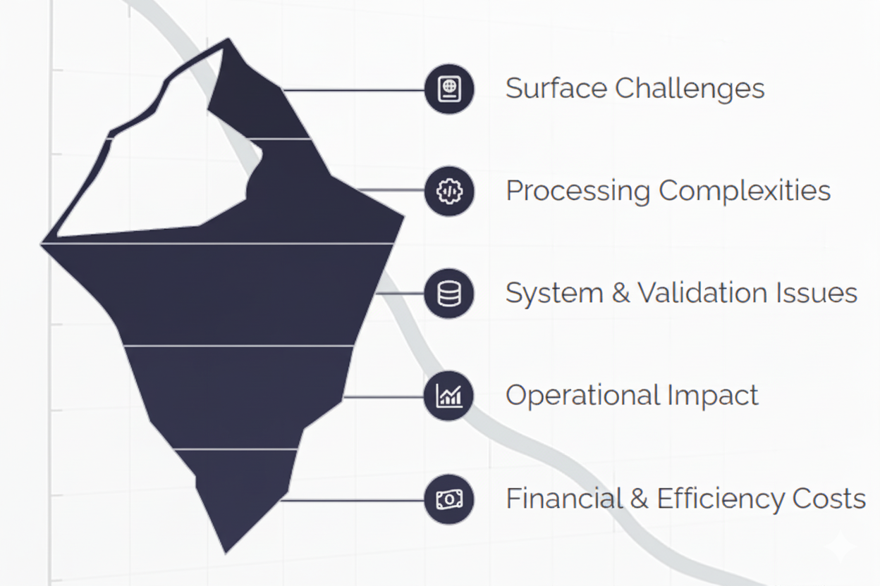 Iceberg representing visible vs hidden costs