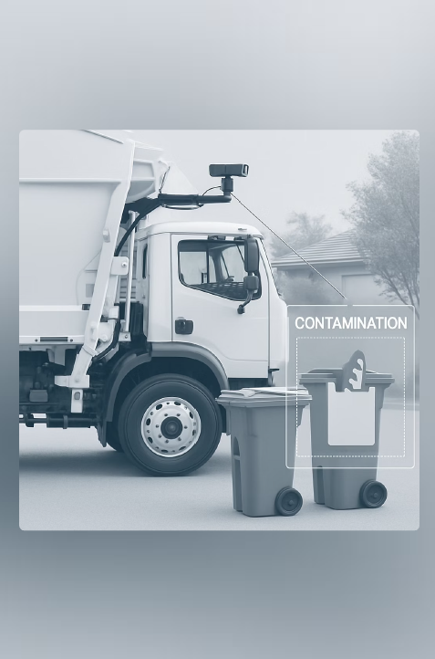 AI-powered waste management truck and bins